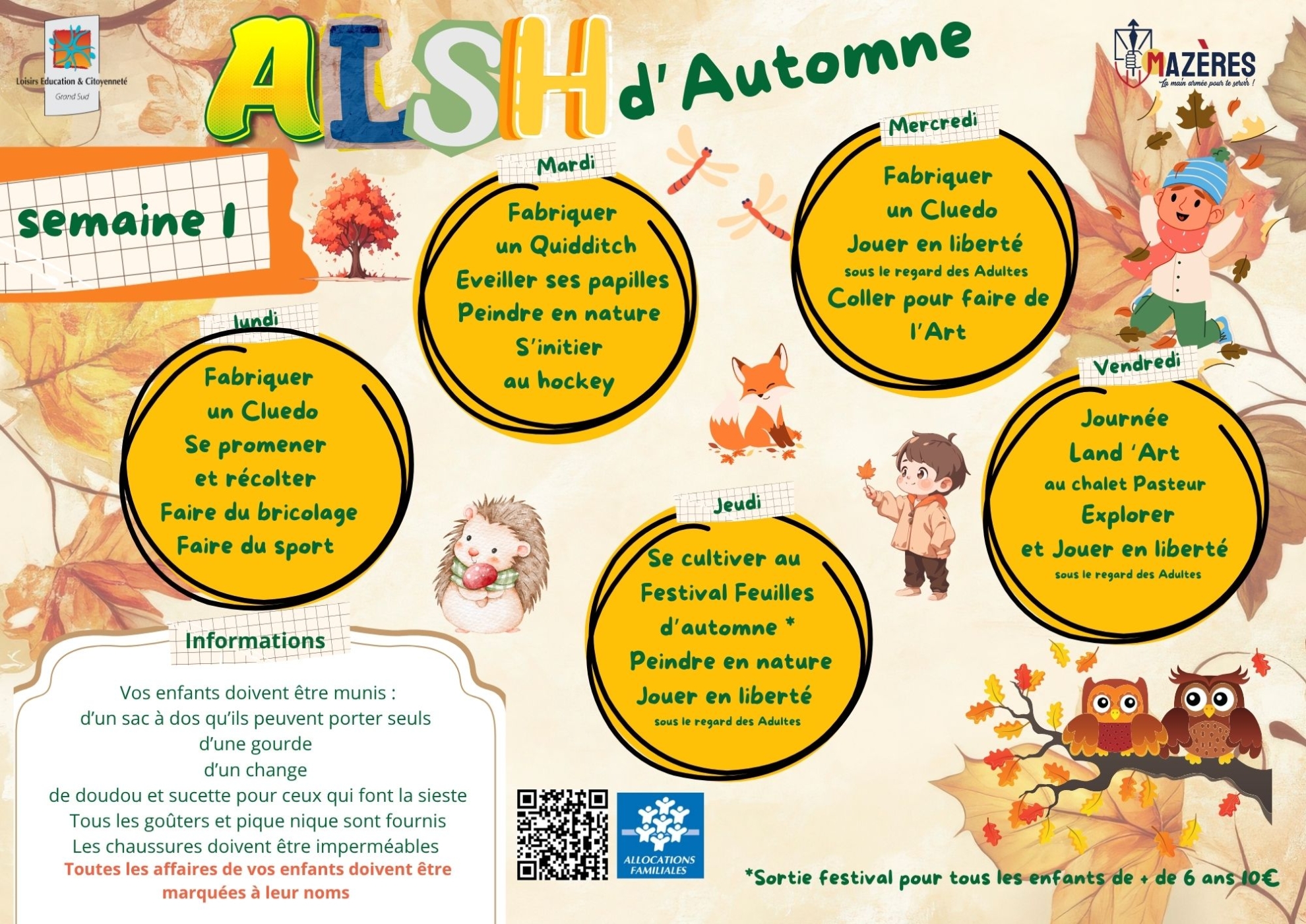 ALSH AUTOMNE SEMAINE 1
