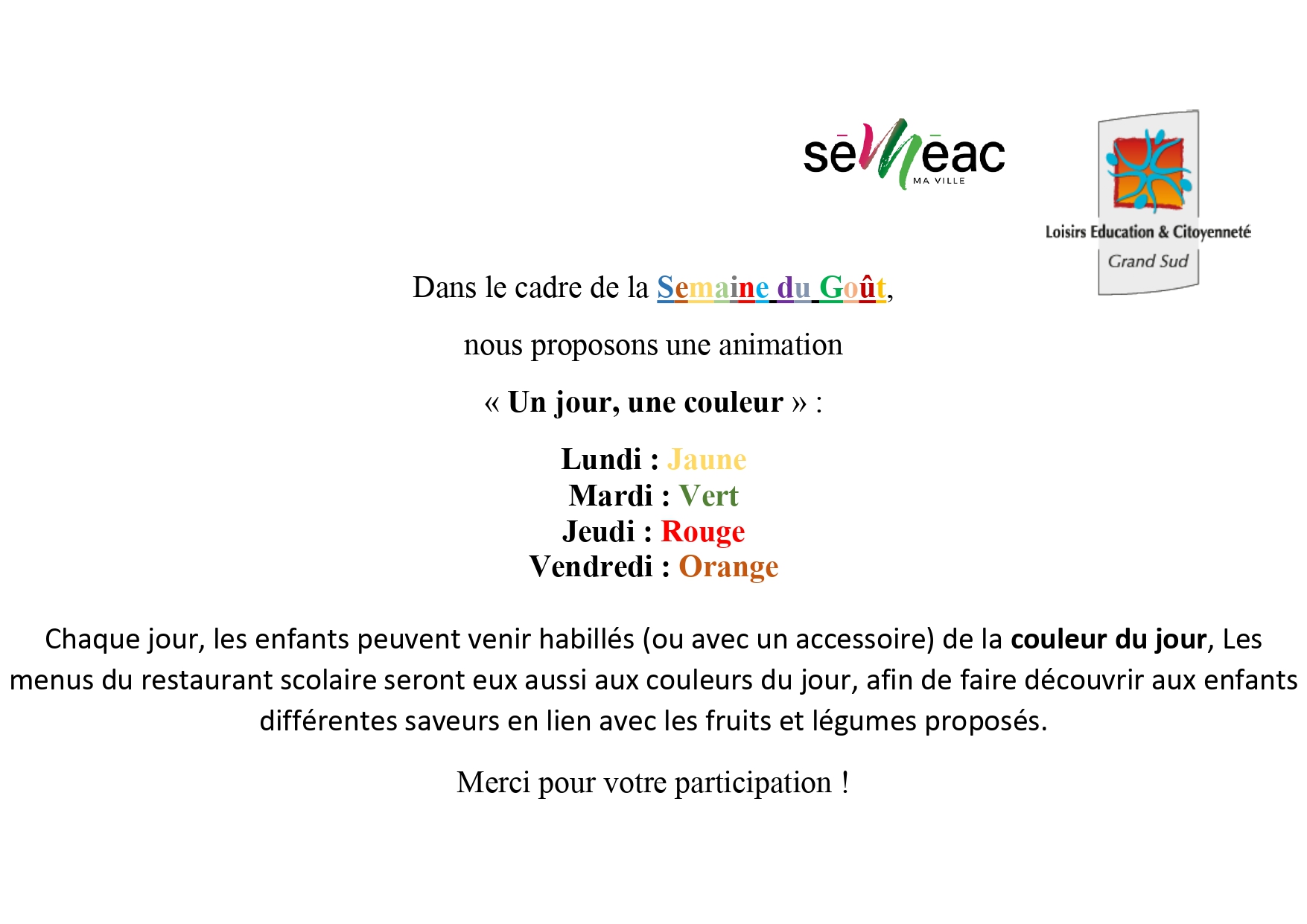 Semaine du goût 2025